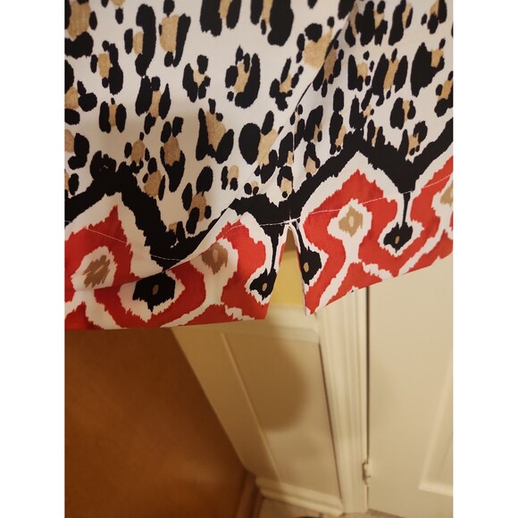 Chico's Leopard-Print 3/4 Sleeves Tunic Top w/ Red Trim Size 2 US 12/14 - Picture 6 of 9